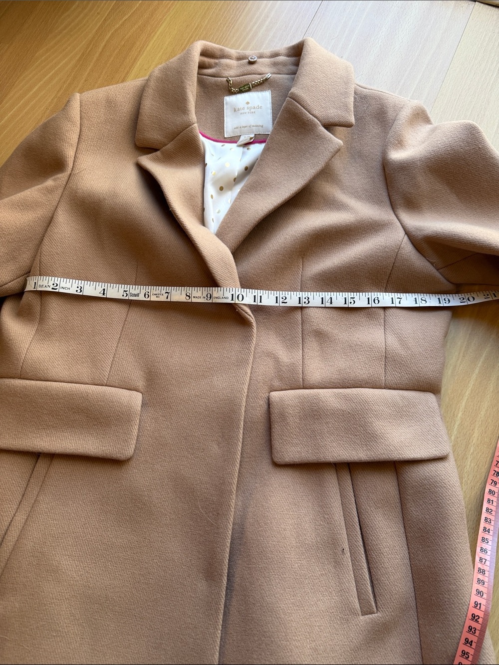 kate spade Tan Wool-Blend Trench Coat - Picture 7 of 13